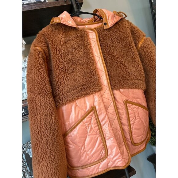 Forte Forte Reversible Teddy Coat Rust Orange Womens Size II Small 6 - Picture 6 of 11